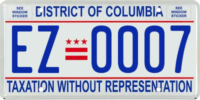 DC license plate EZ0007