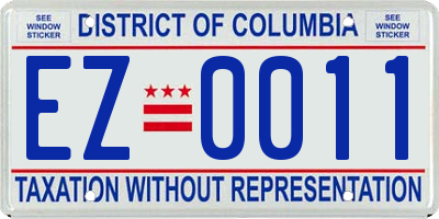 DC license plate EZ0011