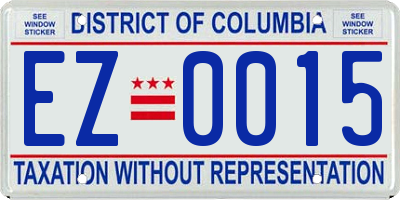 DC license plate EZ0015