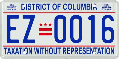 DC license plate EZ0016