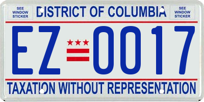 DC license plate EZ0017