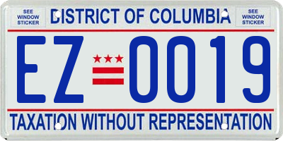 DC license plate EZ0019