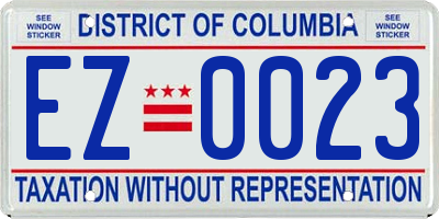 DC license plate EZ0023