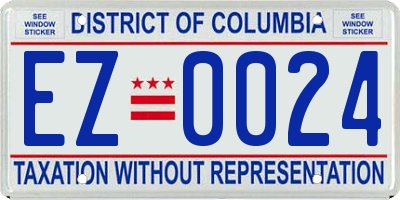 DC license plate EZ0024