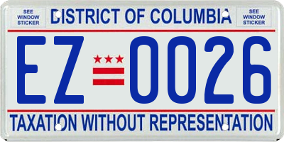 DC license plate EZ0026