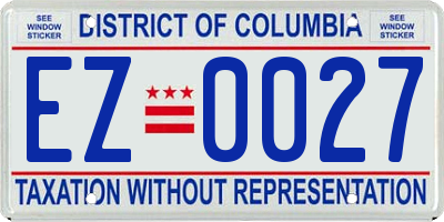 DC license plate EZ0027