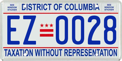 DC license plate EZ0028