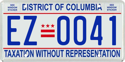 DC license plate EZ0041