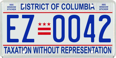 DC license plate EZ0042