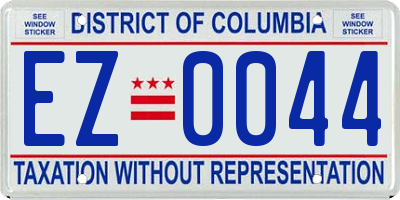 DC license plate EZ0044