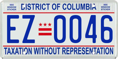 DC license plate EZ0046