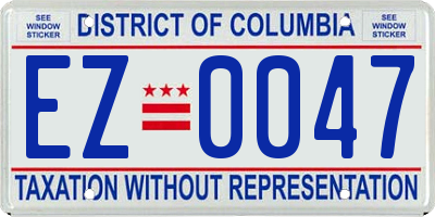 DC license plate EZ0047