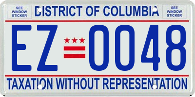 DC license plate EZ0048