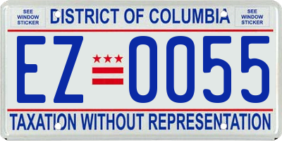 DC license plate EZ0055