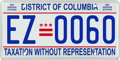 DC license plate EZ0060