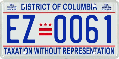 DC license plate EZ0061