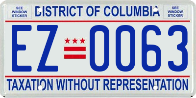 DC license plate EZ0063