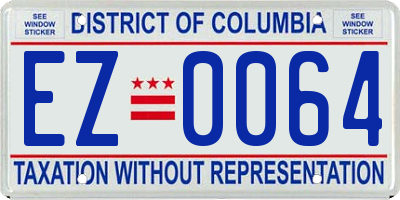 DC license plate EZ0064