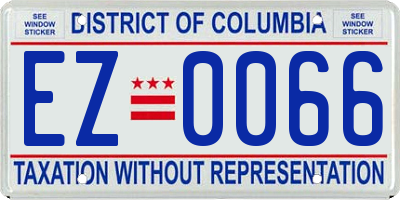 DC license plate EZ0066