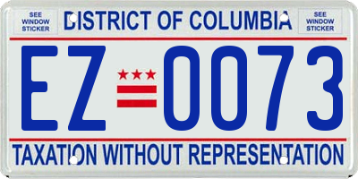 DC license plate EZ0073