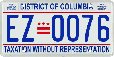 DC license plate EZ0076