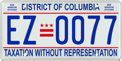 DC license plate EZ0077