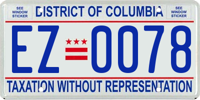 DC license plate EZ0078