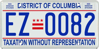 DC license plate EZ0082