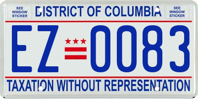 DC license plate EZ0083