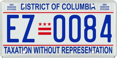 DC license plate EZ0084