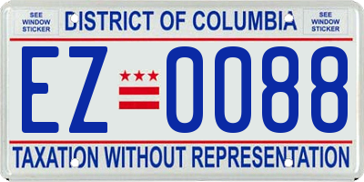 DC license plate EZ0088