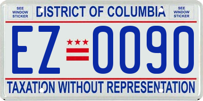 DC license plate EZ0090