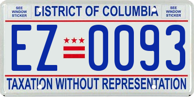 DC license plate EZ0093