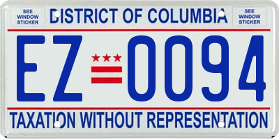 DC license plate EZ0094