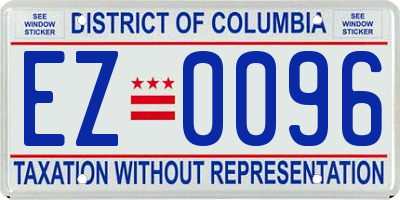 DC license plate EZ0096