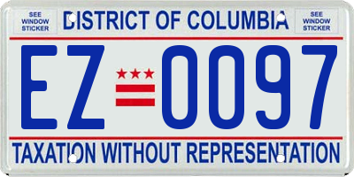 DC license plate EZ0097