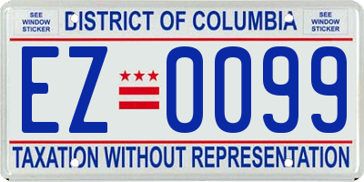 DC license plate EZ0099