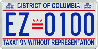 DC license plate EZ0100