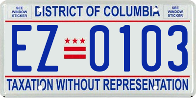 DC license plate EZ0103