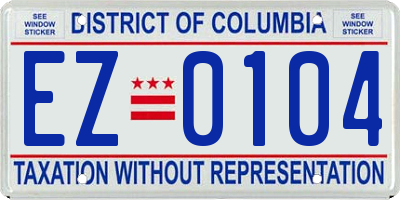 DC license plate EZ0104