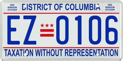 DC license plate EZ0106