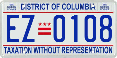 DC license plate EZ0108