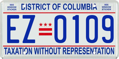 DC license plate EZ0109