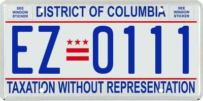 DC license plate EZ0111