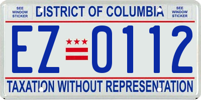 DC license plate EZ0112