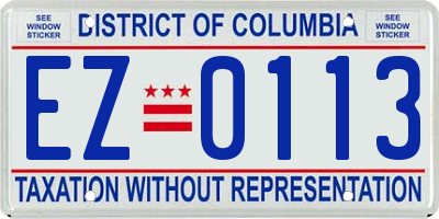 DC license plate EZ0113