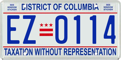 DC license plate EZ0114