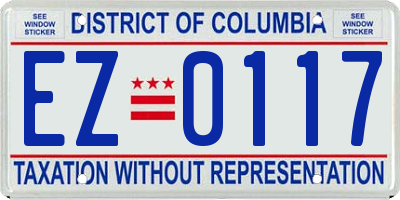 DC license plate EZ0117