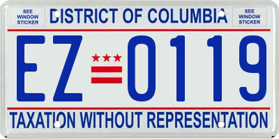 DC license plate EZ0119