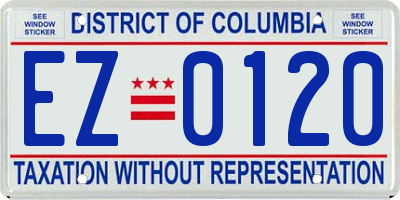 DC license plate EZ0120